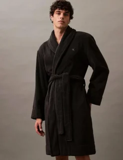 Calvin Klein COMFORT FRENCH TERRY ROBE - Morgonrock BLACK Outlet