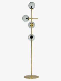 Dyberg Larsen Como Golvlampa rök/ mässing - Golvlampor BRASS/ SMOKE Outlet