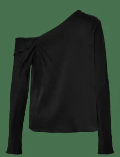 Ahlvar Gallery Cora silk blouse - Långärmade blusar BLACK Outlet