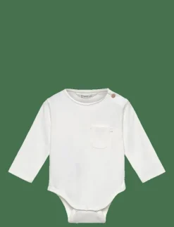 Mango Cotton body pocket - Långärmad body NATURAL WHITE Best