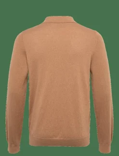 Cotton Merino Long Sleeve Knitted Polo - Stickade pikéer|Lyle & Scott Discount