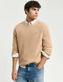 COTTON WOOL RIB C-NECK - Rundhalsad|GANT Online