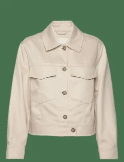 CROPPED LINEN BLEND JACKET - Tunna jackor|GANT Hot