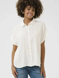 Culture CUmyra Elina SS Shirt - Kortärmade skjortor SPRING GARDENIA Outlet