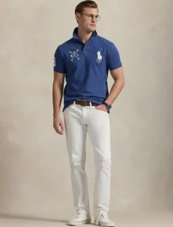 Custom Slim Fit Big Pony Mesh Polo Shirt - Kortärmade pikéer|Polo Ralph Lauren Sale