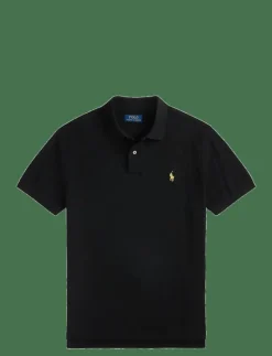 Custom Slim Plaid-Trim Mesh Polo Shirt - Kortärmade pikéer|Polo Ralph Lauren Best