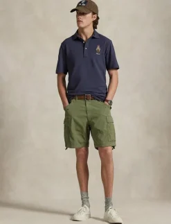 Polo Ralph Lauren Custom Slim Polo Bear Mesh Polo Shirt - Kortärmade pikéer FA25 FADED BLUE H Best