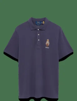 Polo Ralph Lauren Custom Slim Polo Bear Mesh Polo Shirt - Kortärmade pikéer FA25 FADED BLUE H Best