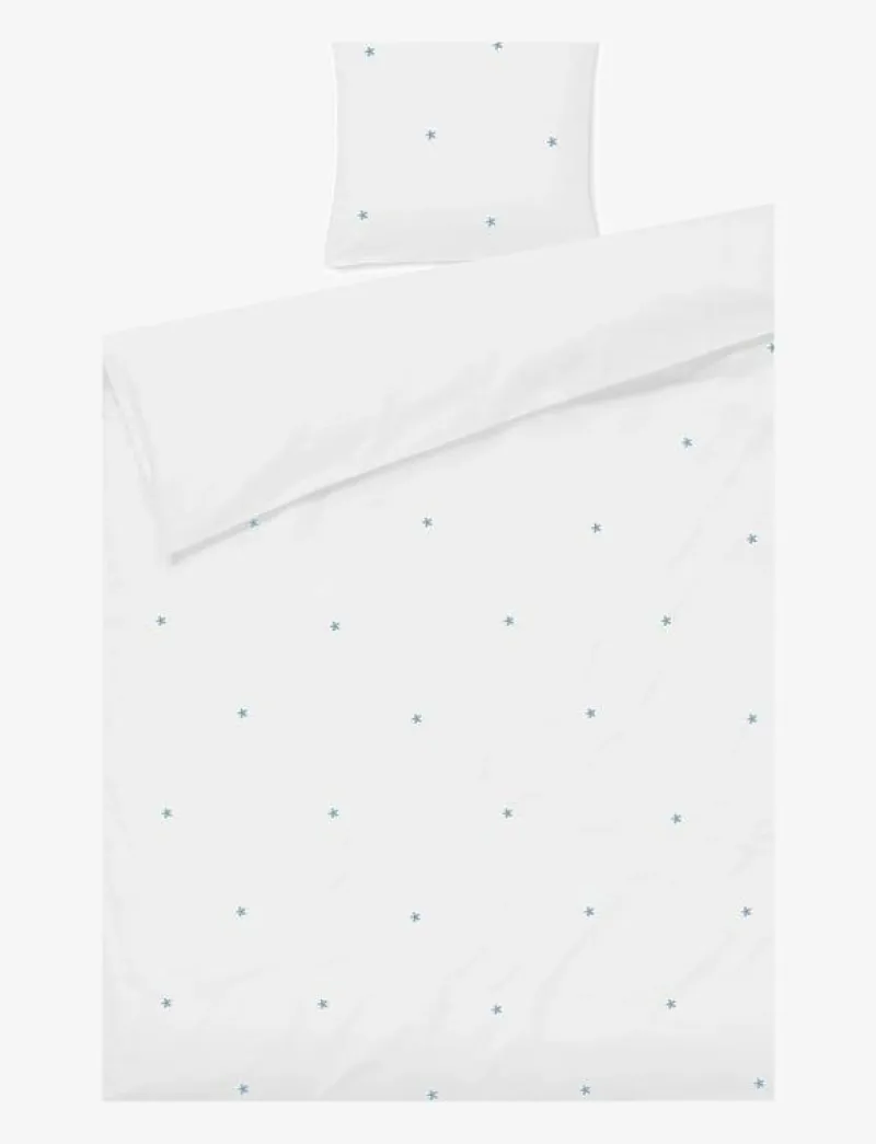 Daisy Påslakanset 150x210 cm vit/ljusblå SE - Påslakanset|Juna Discount