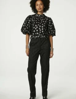 Fabienne Chapot Dolli Top - Kortärmade blusar BLACK/SILVER Online