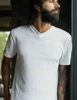 Dovre T-shirts V-neck organic. - Pyjamasöverdelar WHITE Clearance