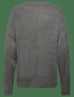 Denim Project DP Knitted Combined Sweatshirt - Rundhalsad GREY Hot