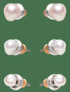 Pilgrim EDIL freshwater pearl earrings 3-in-1 set - Studs örhängen GOLD PLATED Sale
