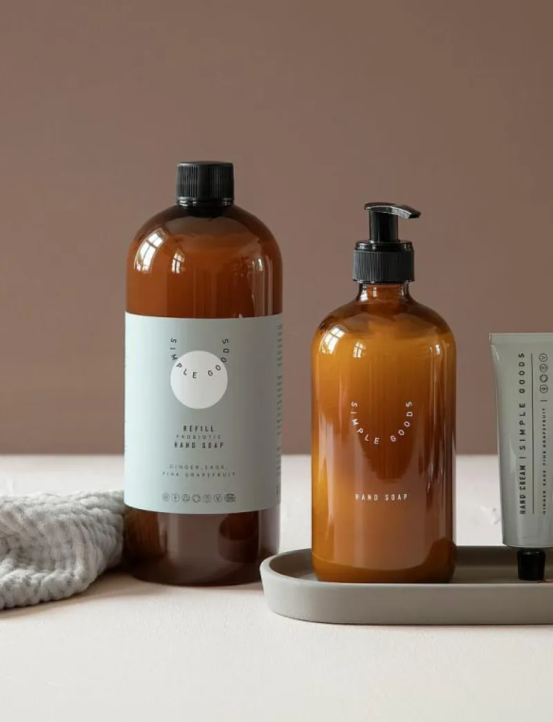 Simple Goods Empty Glass Bottle Hand Soap 500 ml - Flytande tvål BROWN