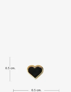 Design Letters ENAMEL HEART CHARM, GOLD - Hängen & Berlocker BLACK Outlet
