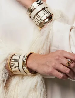 Bud to rose Envy Enamel Bangle Brown/Gold - Bangles IVORY/GOLD Sale