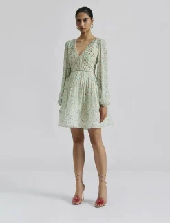 Estelle v-neck chiffon mini dress - Korta klänningar|Malina Outlet