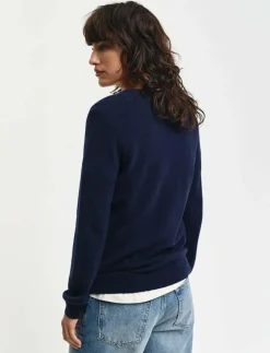 EXTRAFINE LAMBSWOOL BLEND V-NECK - Stickat|GANT