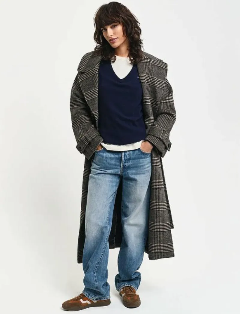 EXTRAFINE LAMBSWOOL BLEND V-NECK - Stickat|GANT