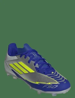 adidas Performance F50 LEAGUE FG/MG J MESSI - Fotbollsskor SILVMT/SYELLO/LUCBLU Outlet