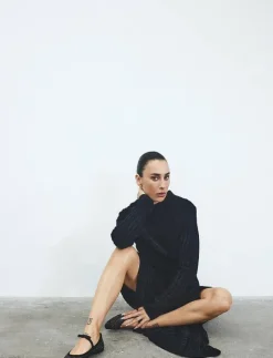 Bianco Fall Rhinestone Bow Ballerina #M - Ballerinas BLACK Sale