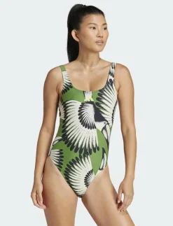 adidas Performance FARM SWIMSUIT - Baddräkter CREGRN/BOPINK Sale