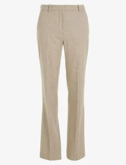 Calvin Klein FLANNEL WOOL SLIM STRAIGHT PANTS - Raka byxor DOESKIN HEATHER Discount