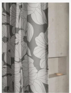 compliments Flora shower curtain w/eyelets 200 cm - Duschdraperier GREY Outlet