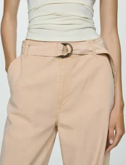 Flowy wideleg trousers with belt - Vida byxor|Mango Clearance