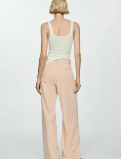 Flowy wideleg trousers with belt - Vida byxor|Mango Clearance