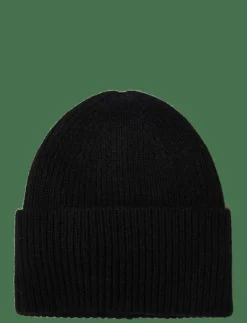 Davida Cashmere Fold Rib Cap - Mössor BLACK