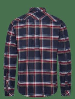 MCS FRANCK REG COT PE M SHIRT - Flanellskjortor DARK SAPPHIRE