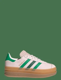 adidas Originals GAZELLE BOLD J - Låga sneakers ALMPNK/COUGRN/GOLDMT New