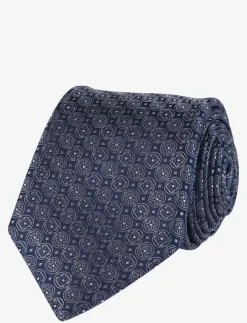 Portia 1924 Geometric Pattern Silk Tie - Slipsar BLUE Online