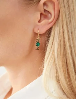 Design Letters Great Mom Ear hanger (1 pcs) - Hängande örhängen GREEN Online