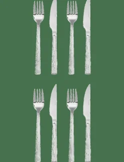 Aida Groovy cutlery steak set 8 pcs Comes in gift box - Bestickset SILVER Best