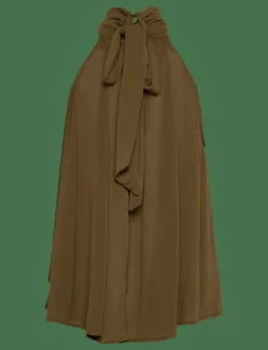 Halter top with bow - Linnen|Mango Best