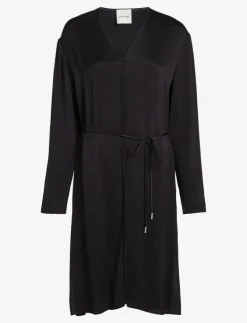 HAMMERED SATIN V NECK DRESS - Korta klänningar|Calvin Klein New