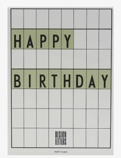 Design Letters Happy Birthday flags - Kalendrar & Anteckningsblock GREEN Clearance