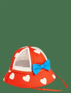 Mini Rodini Hearts aop sun hat - Solhatt RED Discount