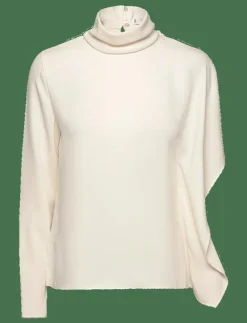 Mango High-neck blouse with asymmetrical sleeves - Långärmade blusar NATURAL WHITE Online