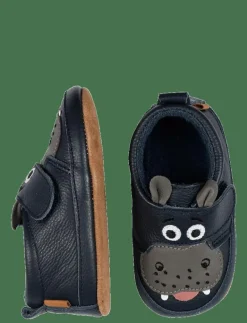 Melton Hippo leather slippers - Inneskor MARINE