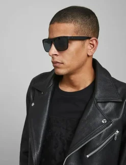 Jack & Jones JACRYDER SUNGLASSES NOOS - Round Frame BLACK BEAN Hot