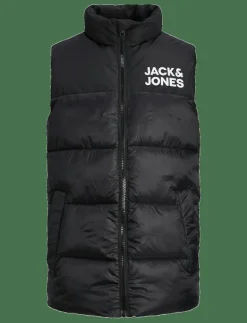 Jack & Jones JJETOBY BODYWARMER COLLAR SN JNR - Väst BLACK Clearance