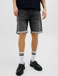 Jack & Jones JJIRICK JJICON I.K. SHORTS GE 062 SN - Jeansshorts BLACK DENIM Clearance