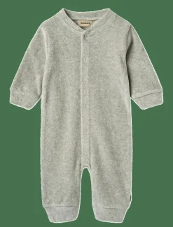 Wheat Jumpsuit L/S Avery - Långärmad bodysuit MELANGE GREY Outlet
