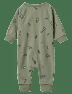 Wheat Jumpsuit L/S Lou - Långärmad bodysuit DUSTY GREEN CARS Clearance