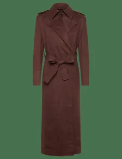 Bardot KIRA VEGAN SUEDE TRENCH COAT - Trenchcoats CHOCOLATE New