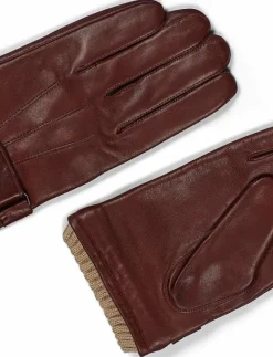 Howard London Leather Gloves Smith - Fingervantar BROWN Clearance