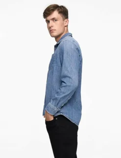 Lee Jeans LEESURE SHIRT - Jeansskjortor MID BLUE DENIM Hot